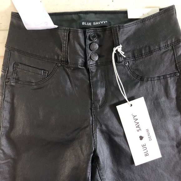 NWT Blue Savy Denim High Rise Push up Coated Denim - Picture 6 of 7